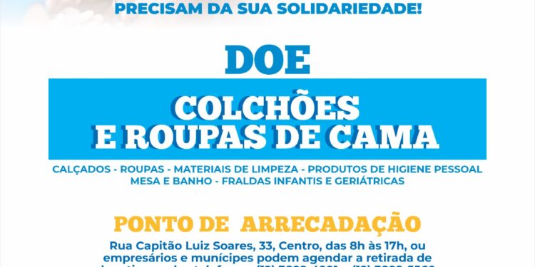 Fundo Social arrecada colchões e roupas de cama em auxílio as famílias carentes sebastianenses