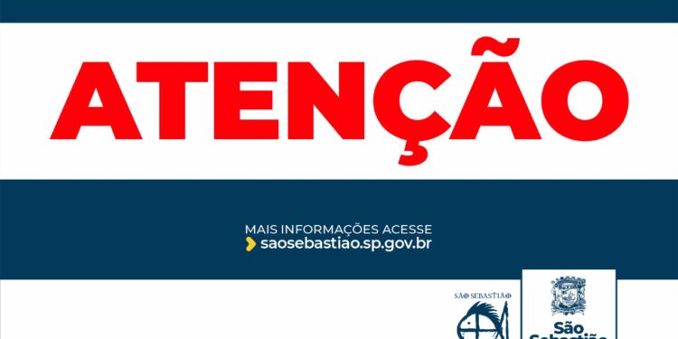 Comunicado da Secretaria de Educação de São Sebastião sobre alerta para ventos fortes e ressaca marítima