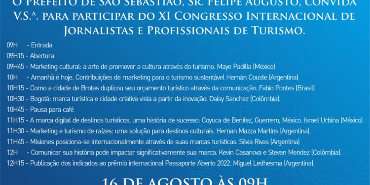 Convite – XI Congresso Internacional de Jornalistas e Profissionais de Turismo