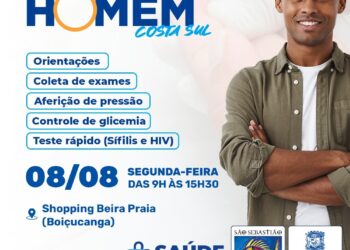 Prefeitura de São Sebastião realiza evento de promoção à Saúde do Homem nesta segunda-feira (8) no Shopping Beira Praia, em Boiçucanga