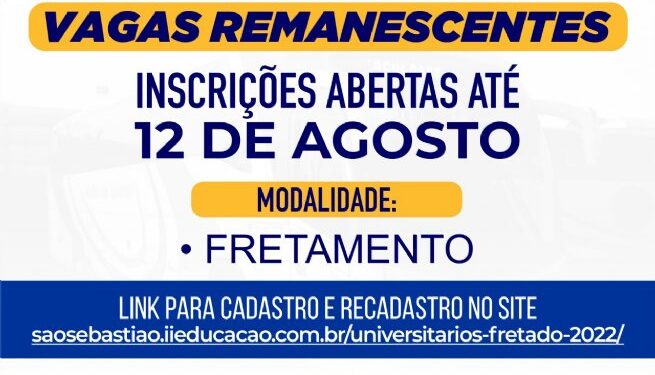 Prefeitura abre inscrições para vagas remanescentes do transporte escolar universitário