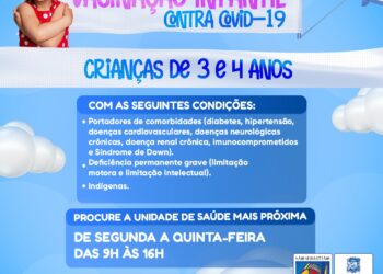 São Sebastião inicia vacinação contra a Covid-19 para crianças de 3 e 4 anos com comorbidades, deficiências e indígenas