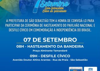 São Sebastião realiza amanhã (7) desfile cívico na Rua da Praia