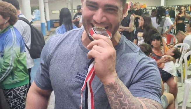 Atleta sebastianense conquista medalha de prata no supino nos Jogos Abertos