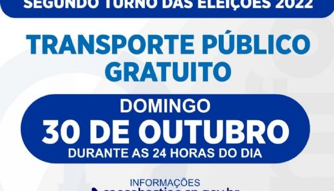 Prefeitura oferece transporte público gratuito hoje (30), devido às eleições