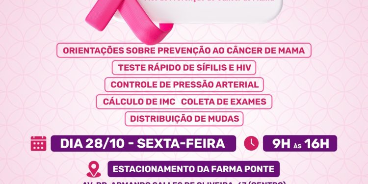 Outubro Rosa: ação sobre o mês da mulher oferece testes rápidos, orientações e dia da beleza