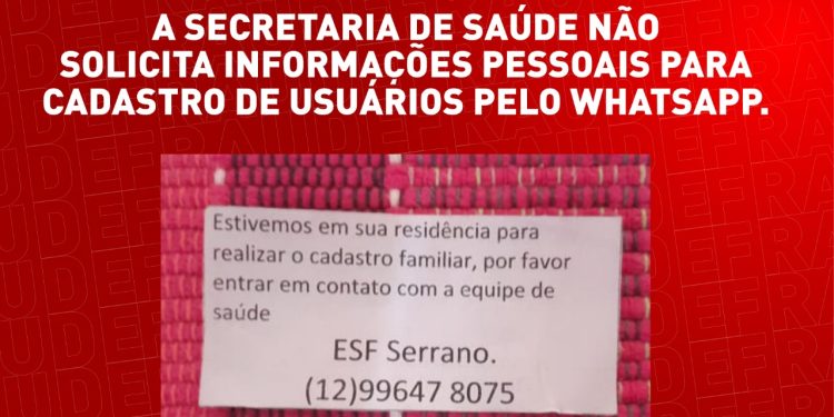 Prefeitura de São Sebastião alerta população sobre golpe usando nome da Secretaria de Saúde (SESAU)