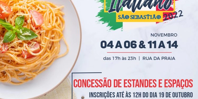Prefeitura abre inscrições para concessão de estandes e espaços no Festival Italiano de São Sebastião 2022