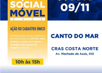 Prefeitura realiza Ação Social Móvel no bairro Canto do Mar