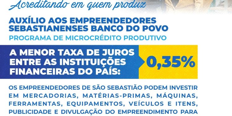 Banco do Povo auxilia microempresários sebastianenses com programa de microcrédito produtivo