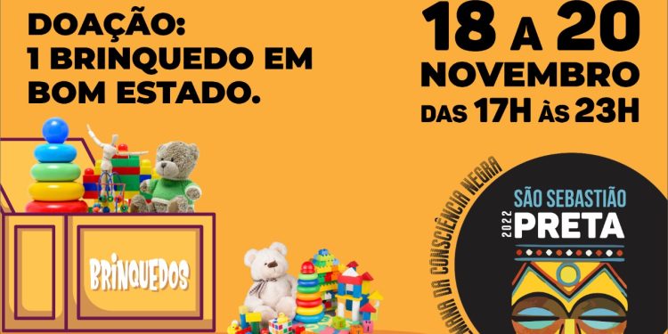 Fundo Social realiza estacionamento solidário para arrecadação de brinquedos durante o São Sebastião Preta 2022