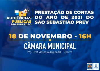 São Sebastião Prev realizará audiência pública de prestação de contas no dia 18 de novembro   