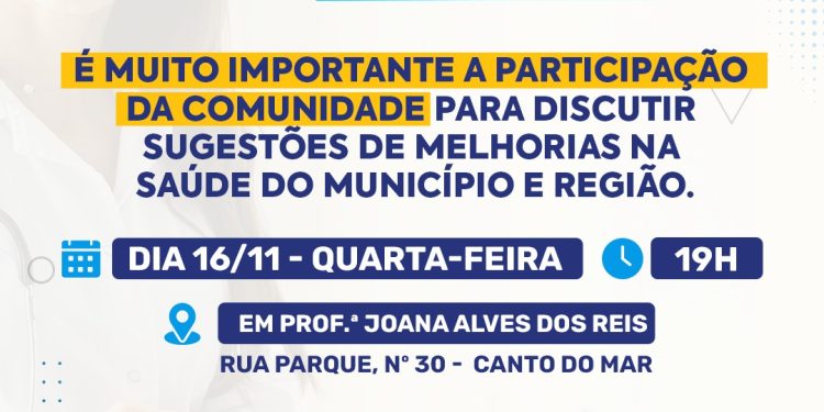 Primeira pré-conferência da Saúde será hoje (16) no Canto do Mar