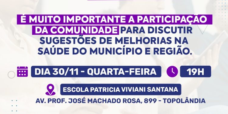 Prefeitura realizará terceira Pré-conferência da Saúde no bairro da Topolândia