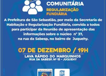 Prefeitura de São Sebastião realizará reunião sobre regularização fundiária em Juqhehy, nesta quarta-feira (7)