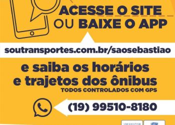 Baixe o aplicativo da SOU São Sebastião para acompanhar o novo itinerário do Sistema de Transporte Público Municipal