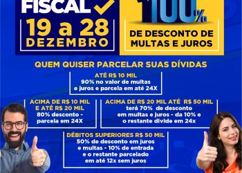 Prefeitura lança campanha de Anistia Fiscal de 19 a 28 de dezembro   