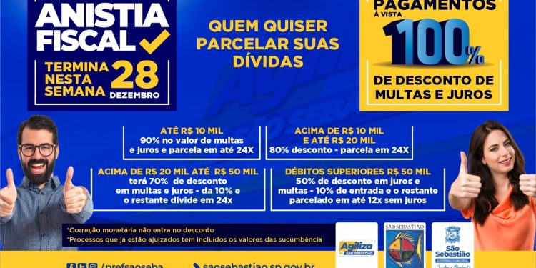 Prefeitura segue com a campanha de Anistia Fiscal até 28 de dezembro