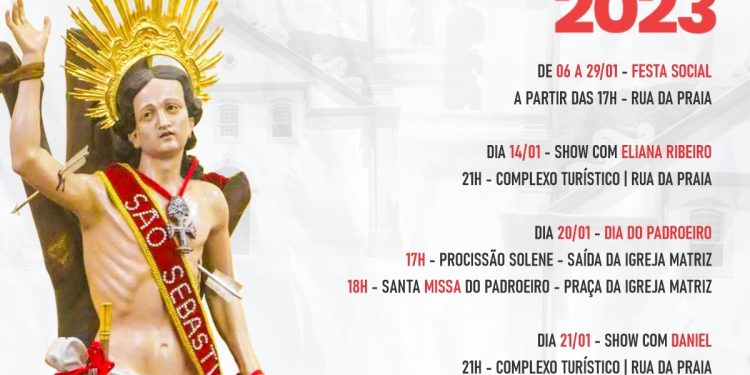 Festa do Padroeiro tem ampla programação de 6 a 29 de janeiro