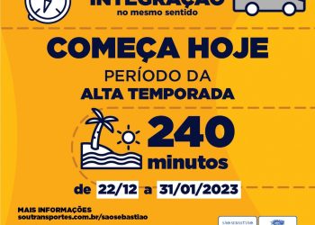 Prefeitura de São Sebastião antecipa vigência de integração de linhas por 4 horas, na alta temporada  