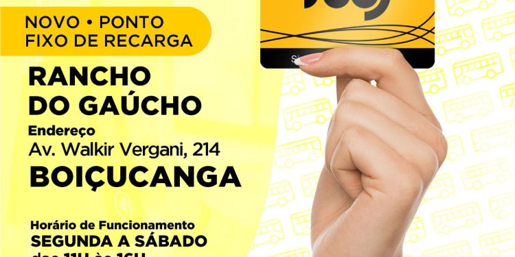Boiçucanga tem ponto fixo de recarga do cartão SOU