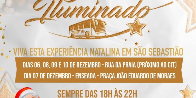 Ônibus Iluminado realizará trajetos pelo Centro Histórico e Costa Norte de São Sebastião