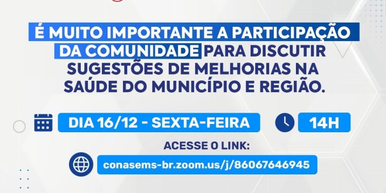 Prefeitura de São Sebastião convida a população para participar da 6.ª Pré-conferência da Saúde, que será online, nesta sexta-feira (16)