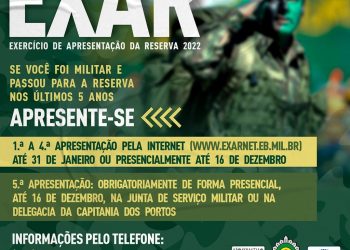 Junta Militar de São Sebastião convoca reservistas para o EXAR 2022