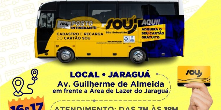 Posto itinerante para emissão e recarga do cartão SOU continua no Jaraguá até amanhã (17)
