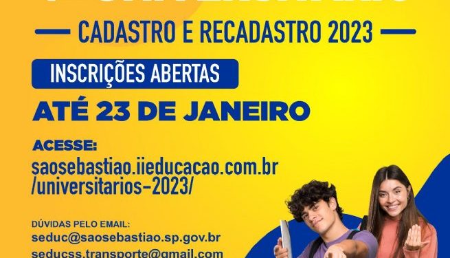 Prefeitura abre inscrições para cadastramento e recadastramento do transporte universitário