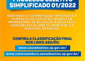 Prefeitura de São Sebastião divulga resultado do processo seletivo de professores