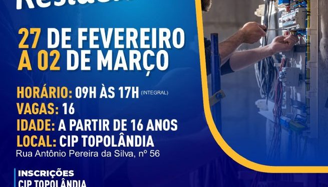 Prefeitura abre inscrições para curso básico de elétrica no Centro Integrado Profissionalizante (CIP)