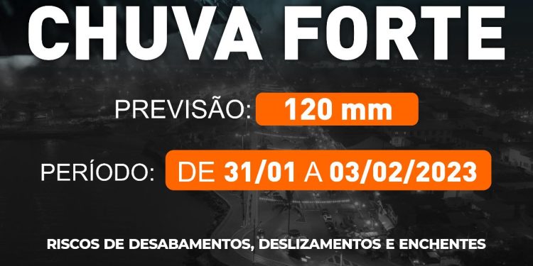 Prefeitura de São Sebastião alerta para previsão de acumulados de 120mm de chuvas entre hoje (31) e sexta-feira (3)