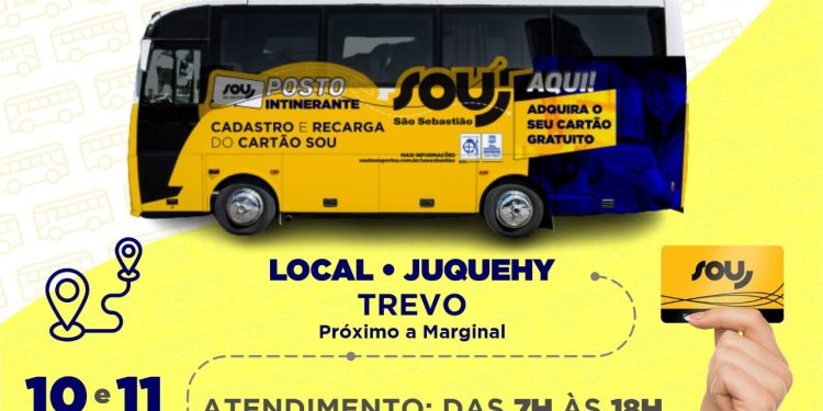 Posto itinerante para emissão e recarga do cartão SOU estará em Juquehy até amanhã (10)