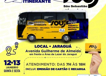Posto itinerante para emissão e recarga do cartão SOU estará nesta quinta (12) e sexta-feira (13) no Jaraguá, Costa Norte