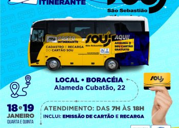 Posto itinerante para emissão e recarga do cartão SOU estará em Boraceia hoje (18) e amanhã (19)