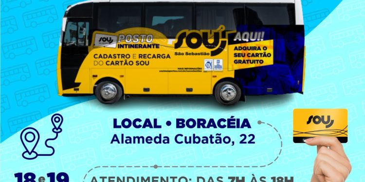 Posto itinerante para emissão e recarga do cartão SOU estará em Boraceia hoje (18) e amanhã (19)