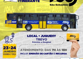 Posto itinerante para emissão e recarga do cartão SOU estará hoje (23) e amanhã (24) em Juquehy