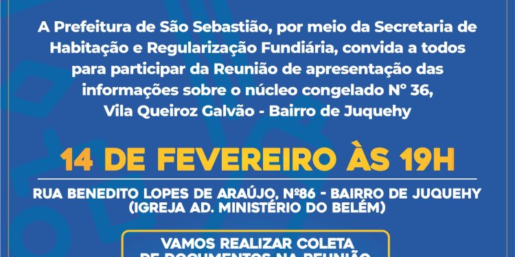 Prefeitura de São Sebastião realiza reunião sobre regularização fundiária com moradores da Vila Queiroz Galvão, em Juquehy