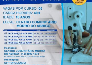 Prefeitura promove curso profissionalizante gratuito ‘Roteiro de Costura’ no bairro Morro do Abrigo