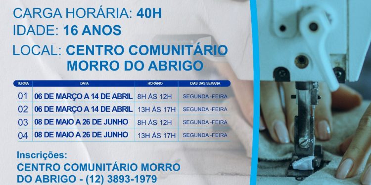 Prefeitura promove curso profissionalizante gratuito ‘Roteiro de Costura’ no bairro Morro do Abrigo