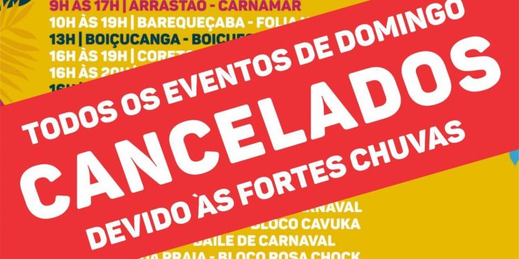 Prefeitura de São Sebastião cancela todos eventos de carnaval deste domingo devido às fortes chuvas que atingem o município