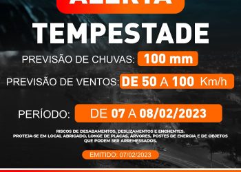 Prefeitura de São Sebastião alerta para acumulados de chuvas e ventos fortes entre hoje (7) e amanhã (8)