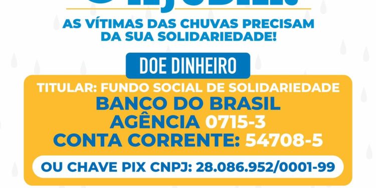 Fundo Social está arrecadando doações para ajudar vítimas da chuva no município
