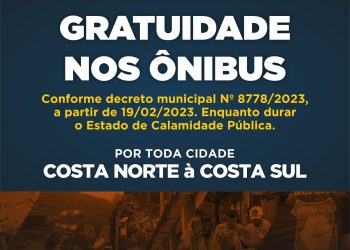 Prefeitura decreta horários de ônibus com gratuidade em função da Calamidade Pública