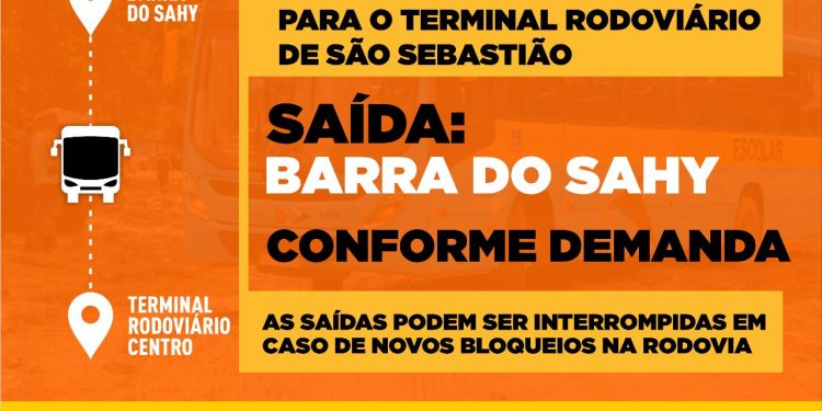 SOU e Buser Brasil farão os transportes gratuitos de moradores e turistas na Barra do Sahy