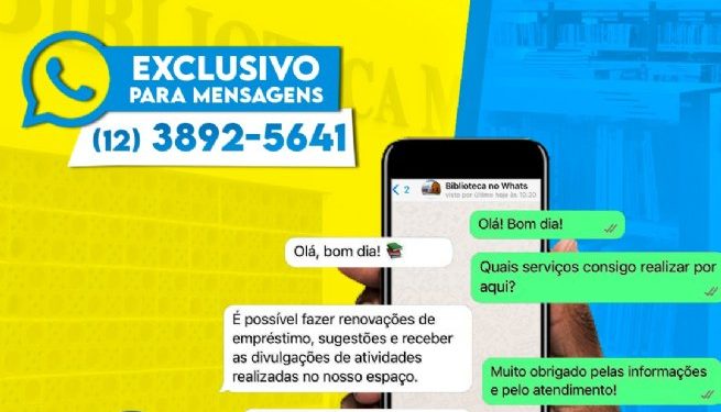 Biblioteca Municipal de São Sebastião disponibiliza WhatsApp para dúvidas e informações sobre os serviços oferecidos