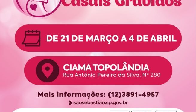 Curso voltado a gestantes e ‘casais grávidos’ segue com inscrições abertas em São Sebastião