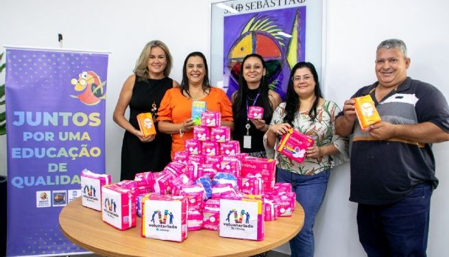Educação de São Sebastião recebe doação de mais de 1 mil unidades de absorventes entregues por colaboradores da Sabesp