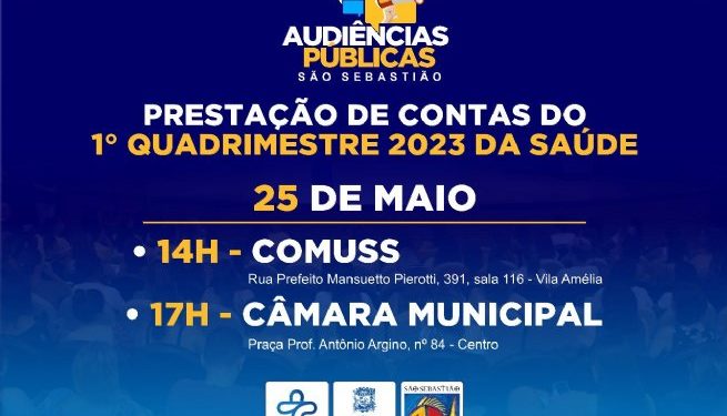 Prefeitura de São Sebastião apresenta prestação de contas do 1.º quadrimestre de 2023 da Saúde nesta quinta-feira